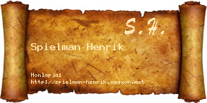 Spielman Henrik névjegykártya